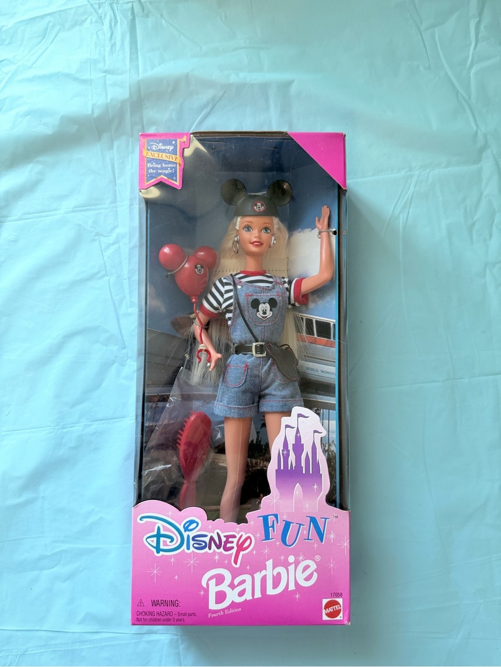 Mattel Barbie in Blue Denim Mickey Overalls with Pink Accents